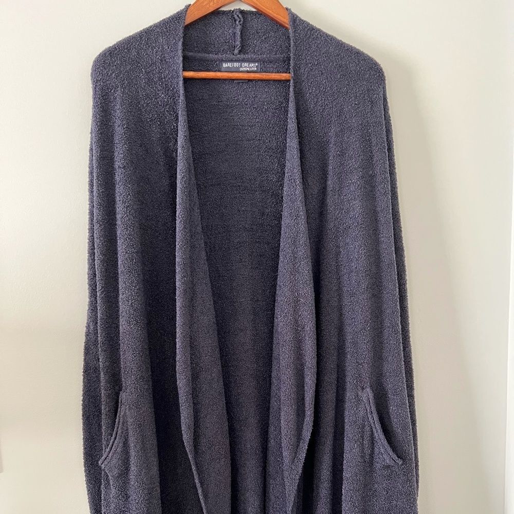 Barefoot Dreams Cozy Chic Lite Slate Blue Open Front Cardigan Size S/M